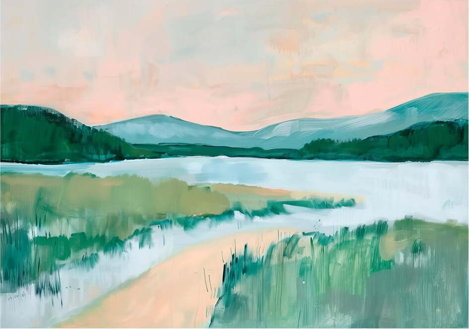 Obraz 70x100 cm Gouache Lake – Styler
