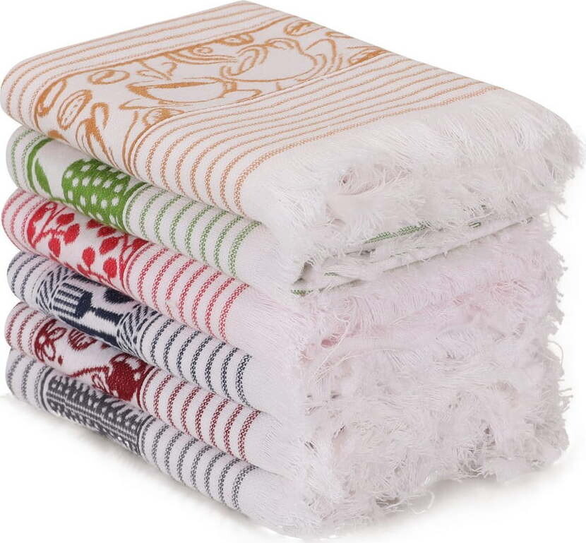 Bavlněné utěrky v sadě 6 ks 40x60 cm Pecete – Foutastic