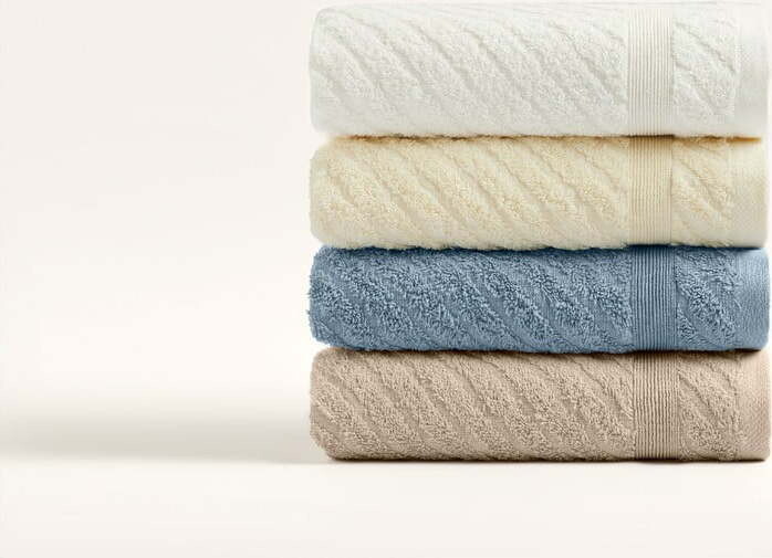 Žluté/modré froté bavlněné ručníky v sadě 4 ks 50x90 cm – Foutastic