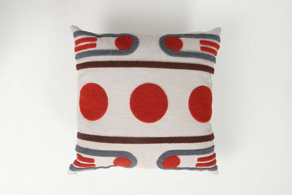 Lněný dekorační polštář 43x43 cm Geometrik – Mioli Decor