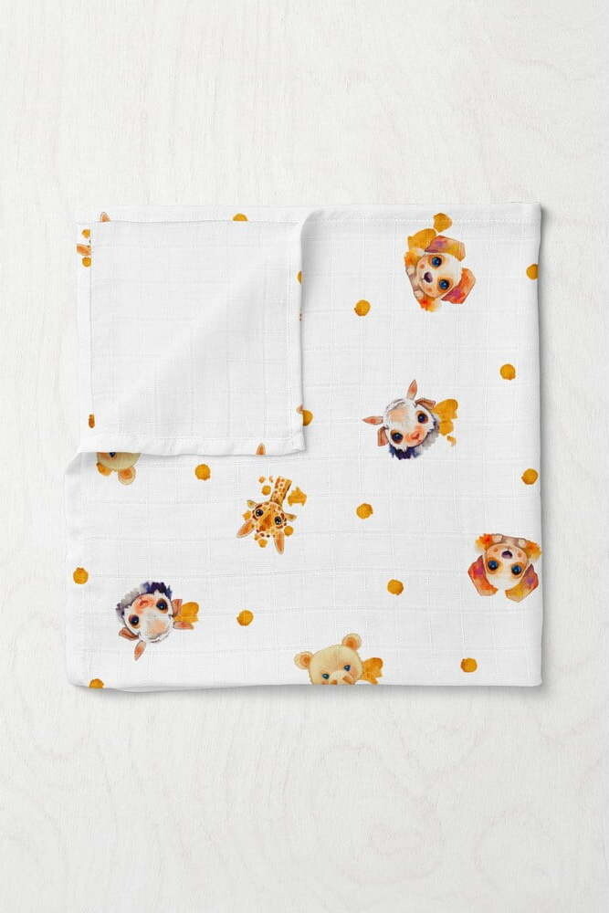 Bílá mušelínová dětská deka 75x100 cm Lama – Mijolnir