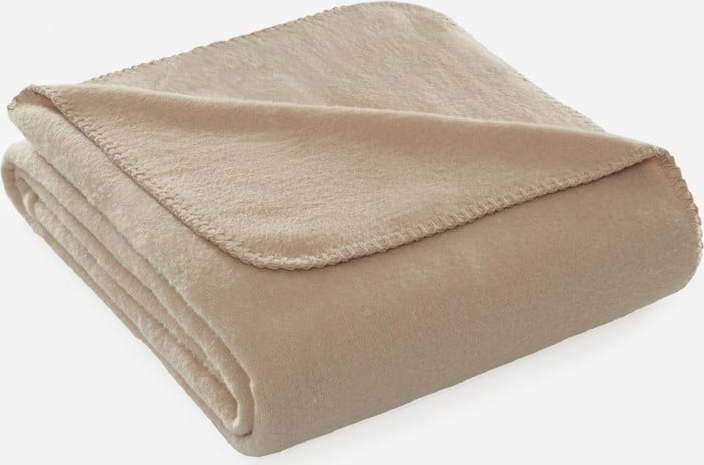 Béžová fleecová deka 130x170 cm Brighton – Mijolnir