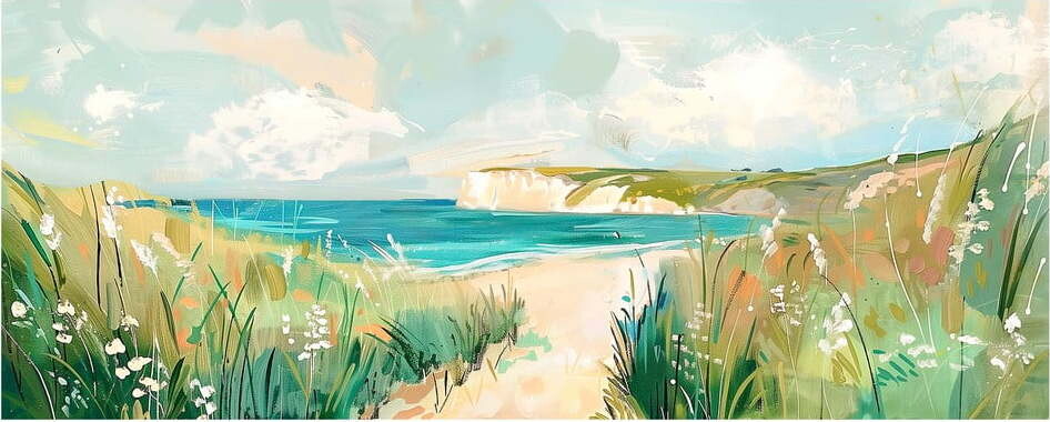 Obraz 60x150 cm Gouache Sea – Styler