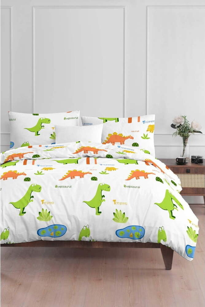 Bílé dětské povlečení na jednolůžko 140x200 cm Dinolar – Mijolnir