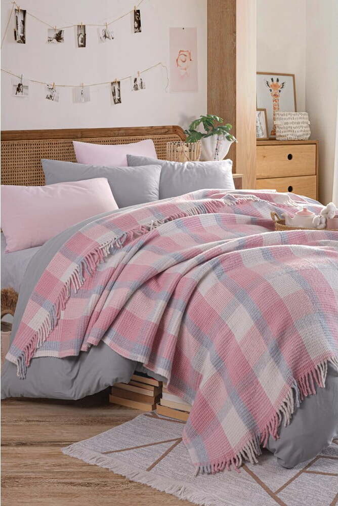 Růžový přehoz 180x220 cm Warm Soft – Mijolnir