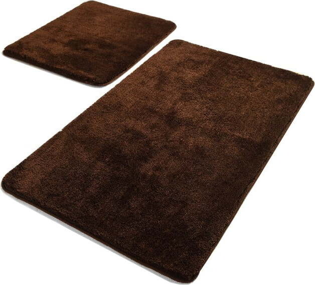 Tmavě hnědé koupelnové předložky v sadě 2 ks 60x100 cm Havai – Foutastic