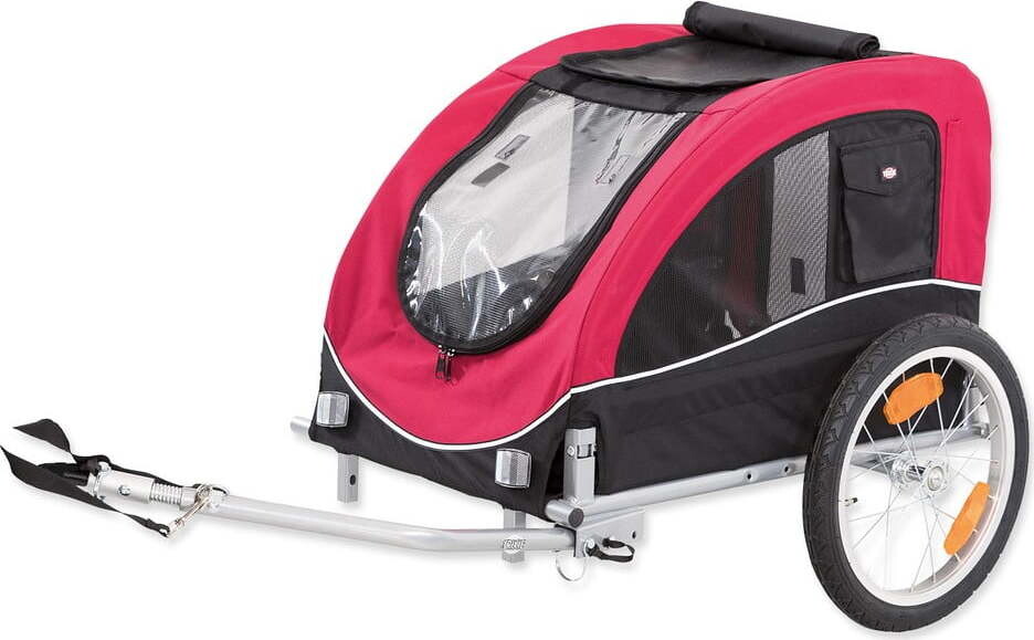 Červený vozík za kolo pro psa 68x75 cm Trixie M – Plaček Pet Products
