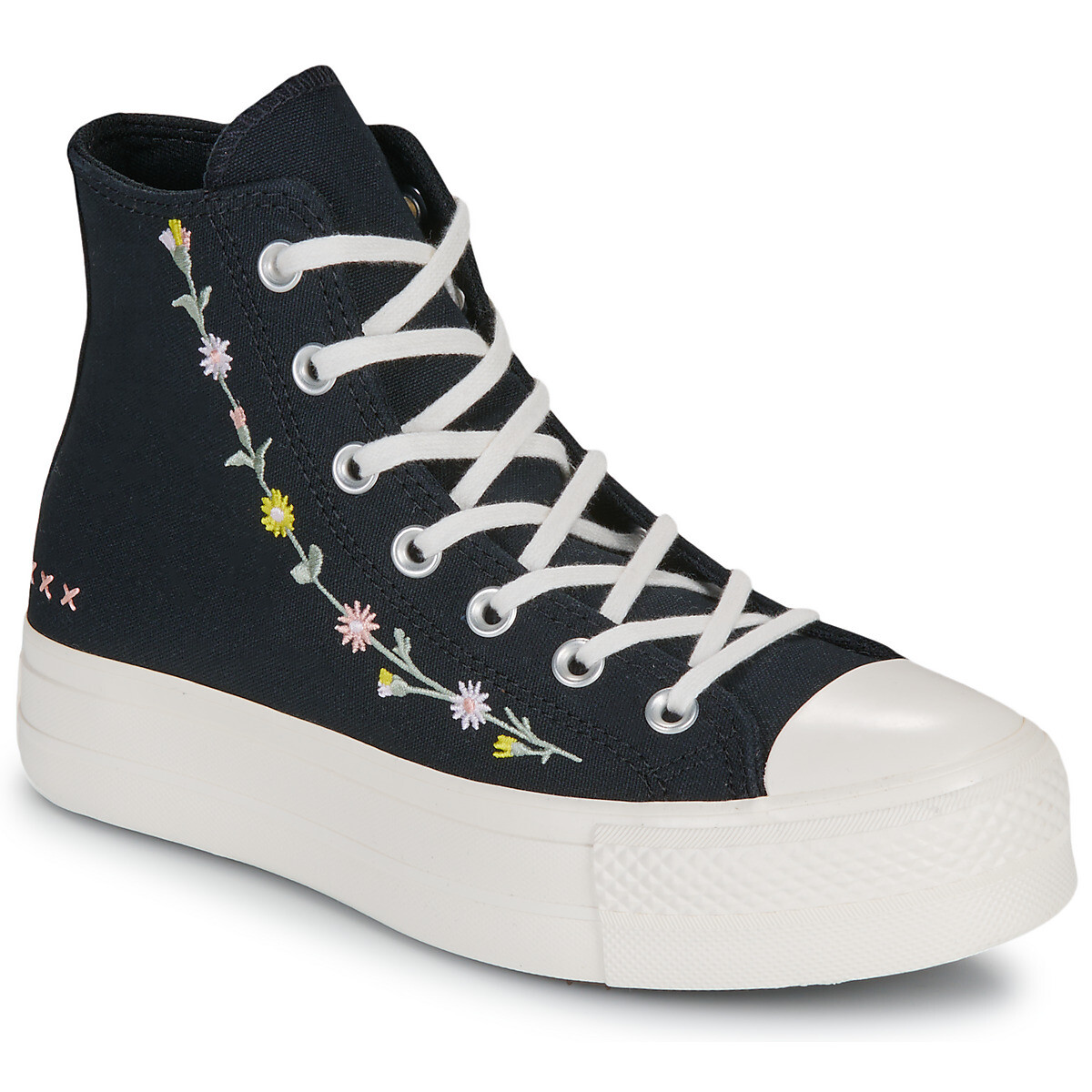 Converse  CHUCK TAYLOR ALL STAR LIFT FLORAL EMBROIDERY  Černá