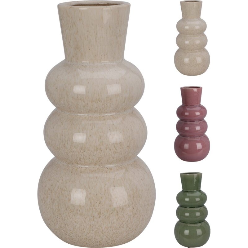 EXCELLENT Váza 3 bubliny 30 cm zelená KO-095241210zele