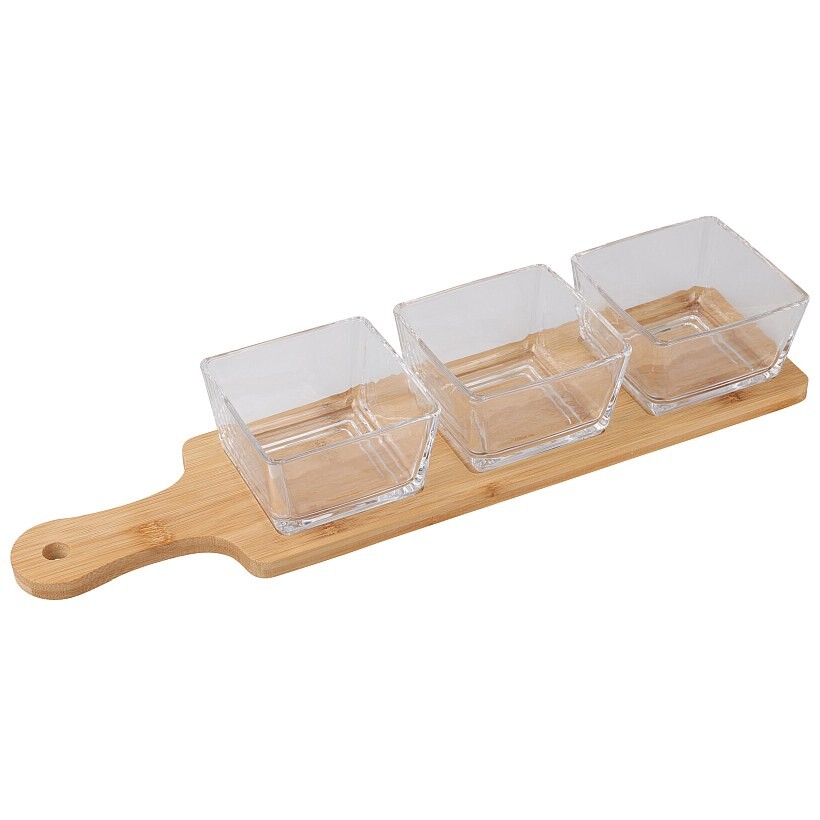 EXCELLENT Servírovací misky na bambusovém podnose sada 4 ks KO-210001320