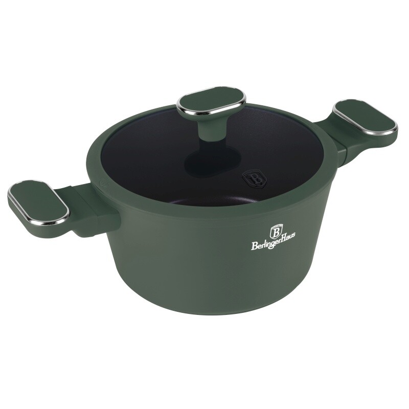 BERLINGERHAUS Kastrol s titanovým povrchem a poklicí 20 cm Matte Green Collection BH-8200