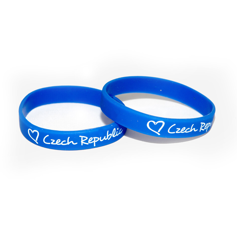 Náramek silikonový Love Czech Republic - modrý