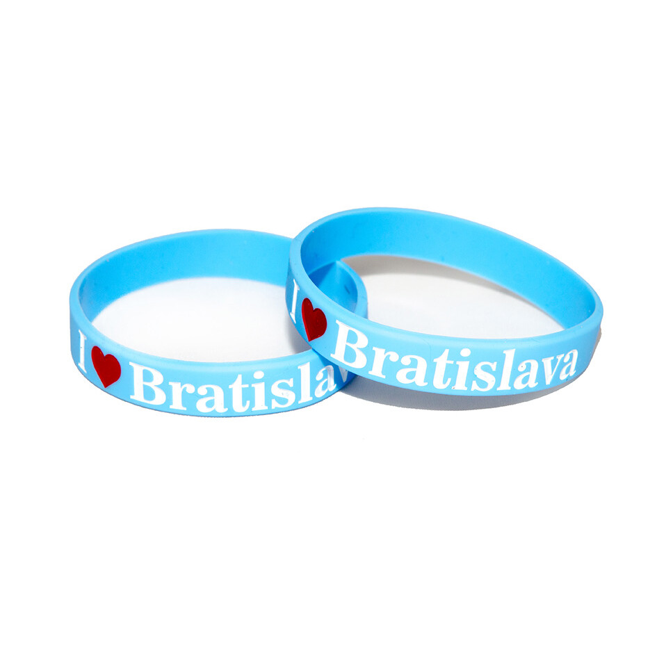 Náramek silikonový I Love Bratislava - modrý