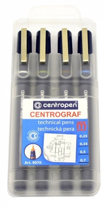 Centropen Souprava technických trubičkových per 4 ks - 9070/4