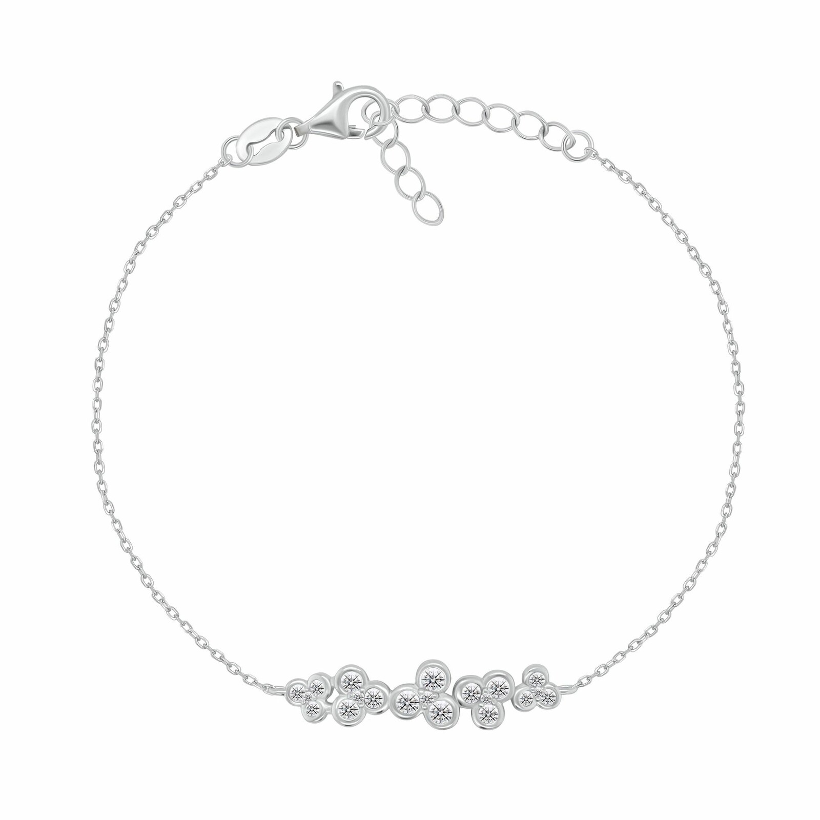 Brilio Silver Jemný stříbrný náramek pro ženy se zirkony BRC241W