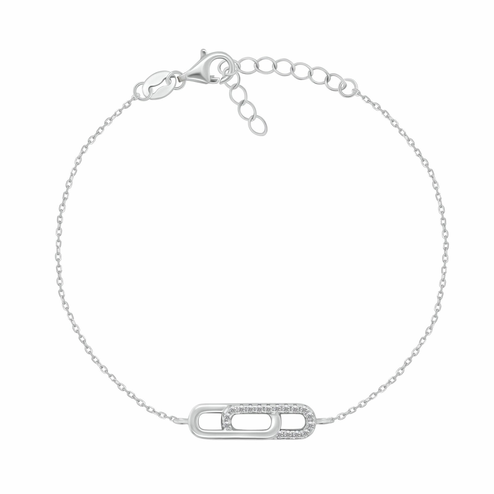 Brilio Silver Moderní stříbrný náramek se zirkony BRC240W