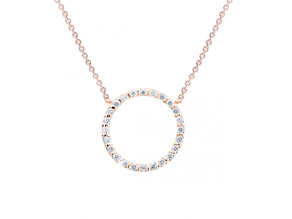 Cutie Jewellery Náhrdelník z růžového zlata se zirkony Z6323-40-10-X-4 42 cm