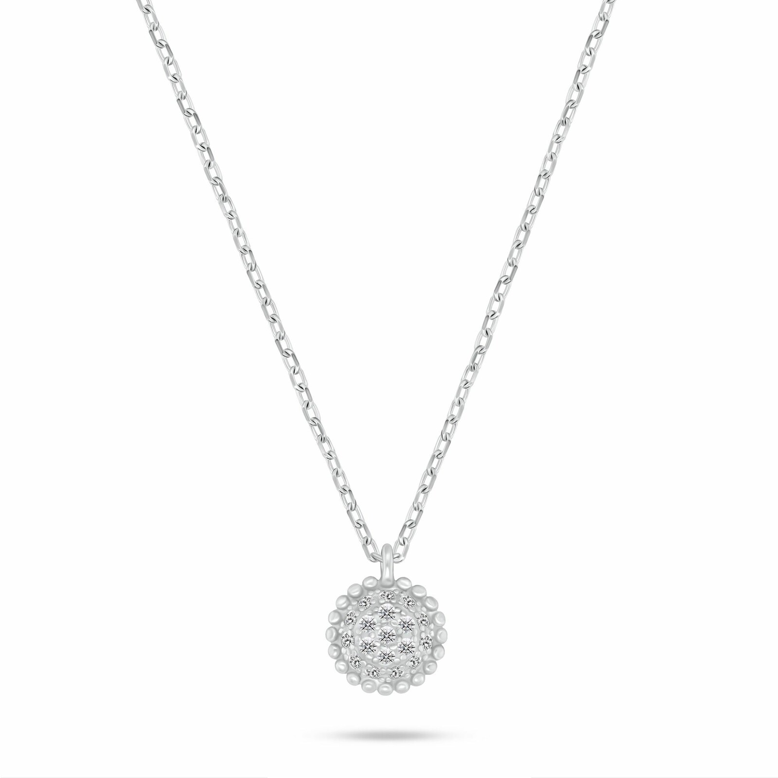 Brilio Silver Slušivý stříbrný náhrdelník s kubickými zirkony NCL207W