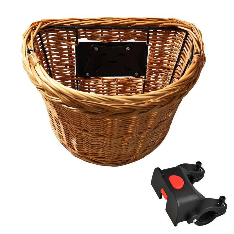 Nexelo Koš na řídítka proutěný oválný + Klip