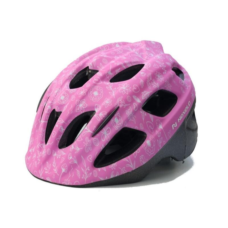 Nexelo VIA Matt růžová-květy dětská přilba
