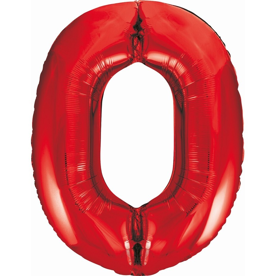 Balónek fóliový čislice 0 červená 85cm