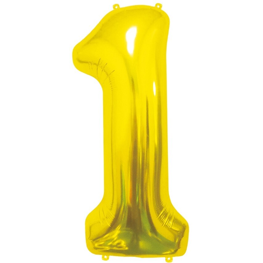 Balónek fóliový číslice 1 zlatá 85cm