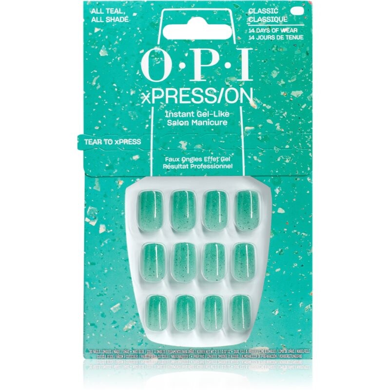 OPI Make ‘Em Jelly! XPRESS/ON umělé nehty All Teal, All Shade 30 ks