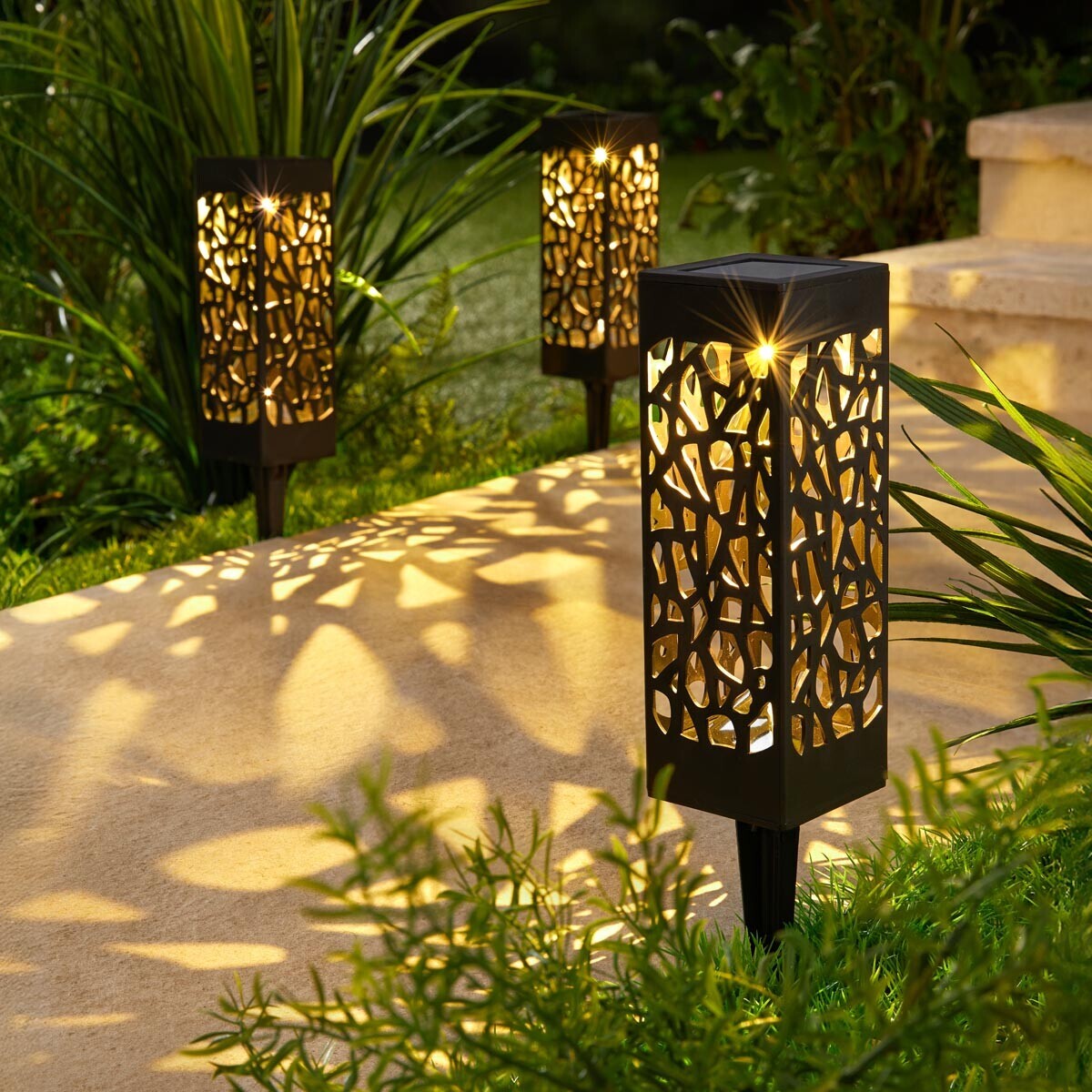 Die moderne Hausfrau Solární zahradní zápich Ornament, 3 ks