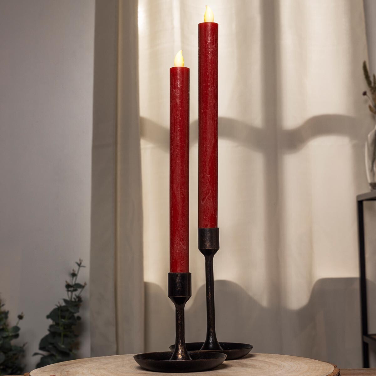 Haushalt international LED vysoké voskové svíčky, 2 ks, bordó