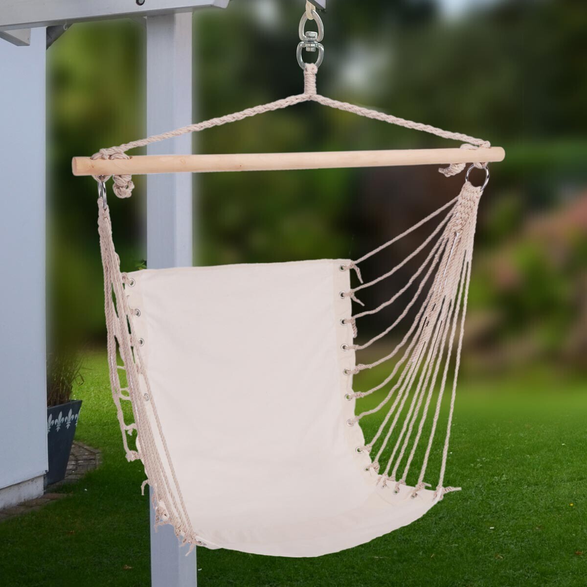 Haushalt international Závěsné houpací křeslo béžové 100 x 60 cm