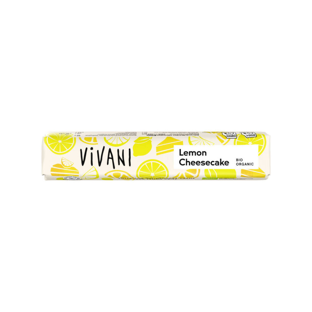 Tyčinka mléčná čokoláda Lemon Cheesecake 40 g BIO VIVANI