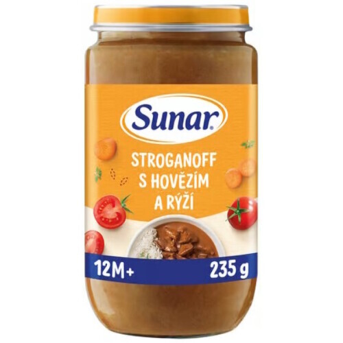 Sunar příkrm Stroganoff s hovězím a rýží od ukončení 12m 235g