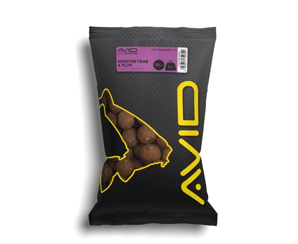 Avid Boilies Classic Monster Crab & Plum Boilies 1kg - 20mm