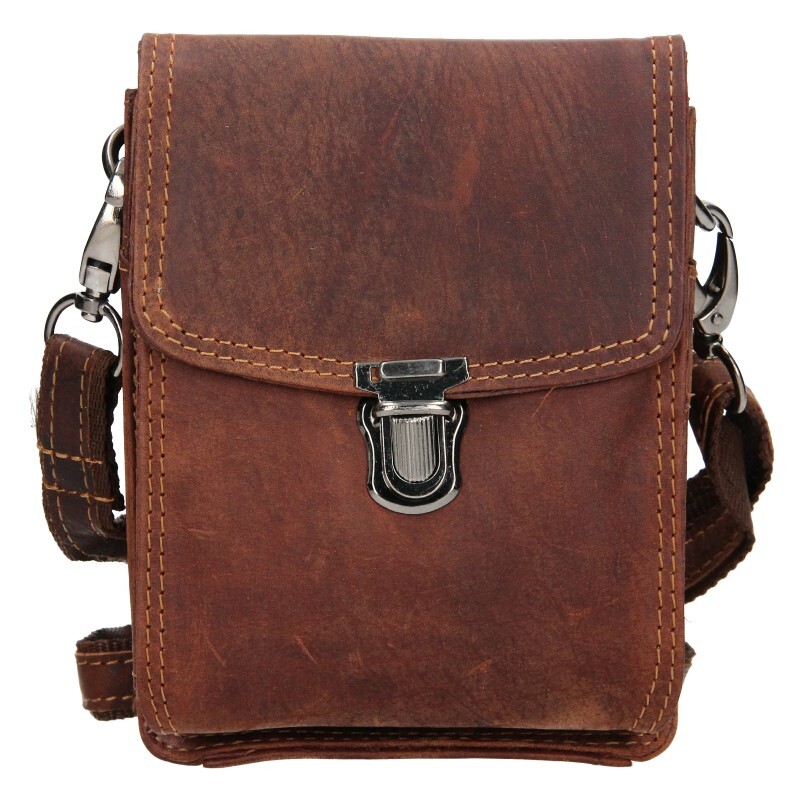 Pánská kožená taška přes rameno Greenwood Dan - hnědá