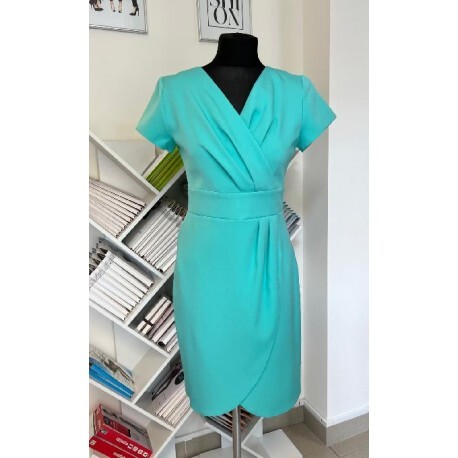 Mentolové pouzdrové šaty SALMA, Velikost 46, Barva Mentolová Anna Grace 0020350