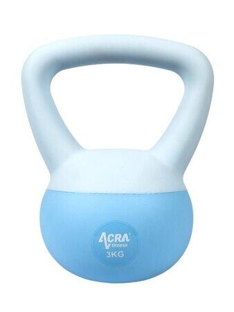 ACRA Soft PVC Kettlebell 3 kg, modrý