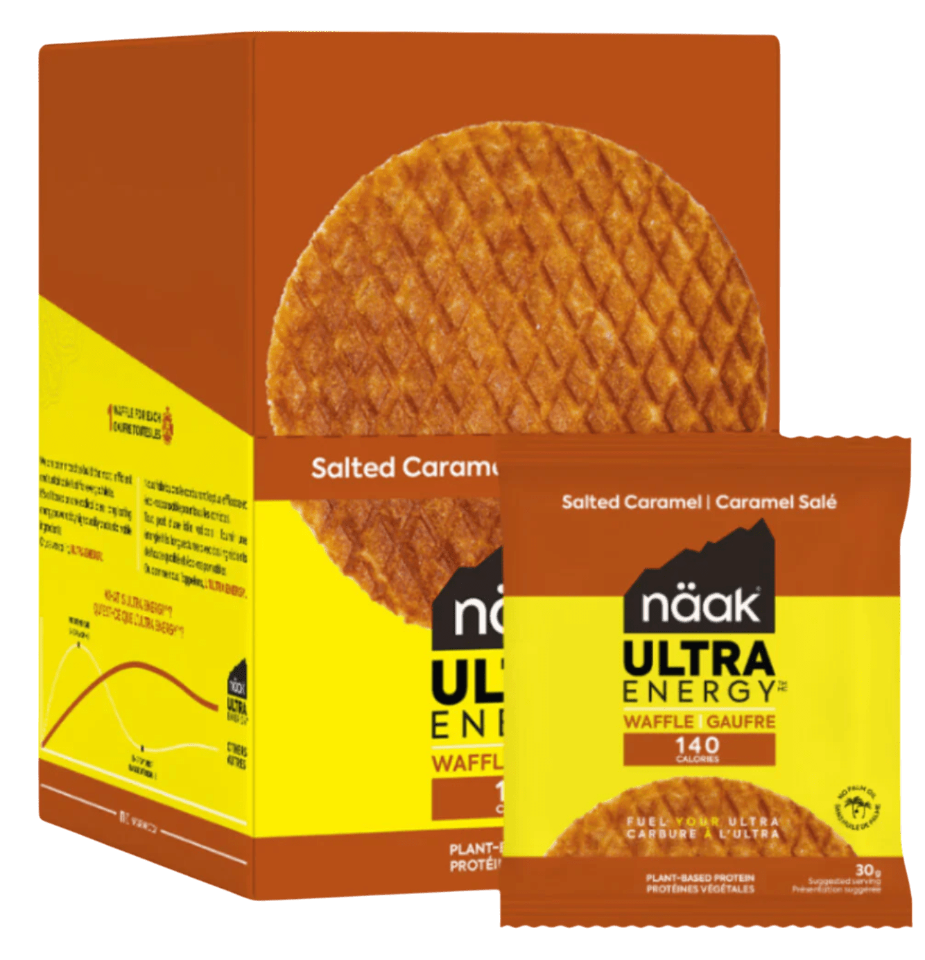 Proteinové palačinky Näak Salted Caramel - Ultra Energy™ Waffles (12 x 30g) - BOX