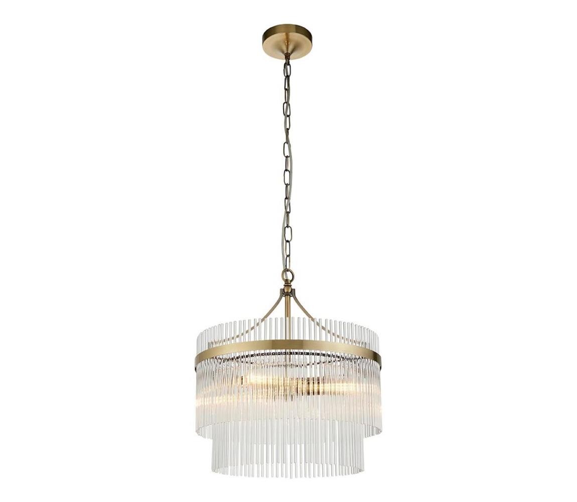 Endon Endon 99167 - Lustr na řetězu MARIETTA 3xE14/7W/230V mosaz/čirá