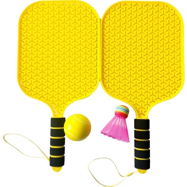 ADAR SET OF RACKETS WITH BALL AND SHUTTLECOCK Rakety s míčkem a košíčkem, žlutá, velikost