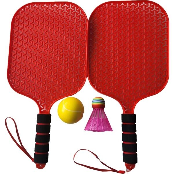 ADAR SET OF RACKETS WITH BALL AND SHUTTLECOCK Rakety s míčkem a košíčkem, červená, velikost