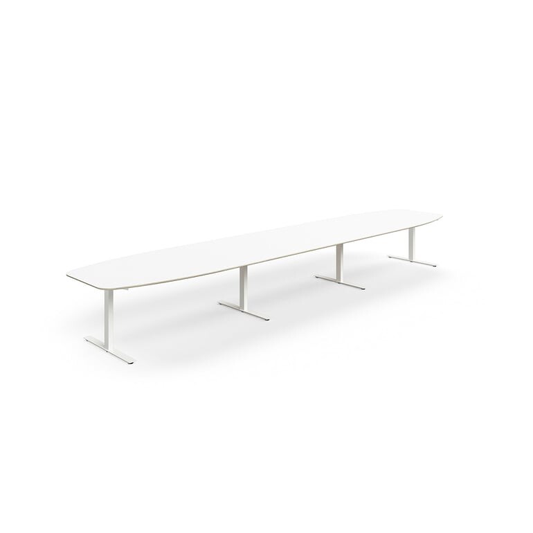 Jednací stůl NOVUS, T-nohy, 5600x1200 mm, bílá