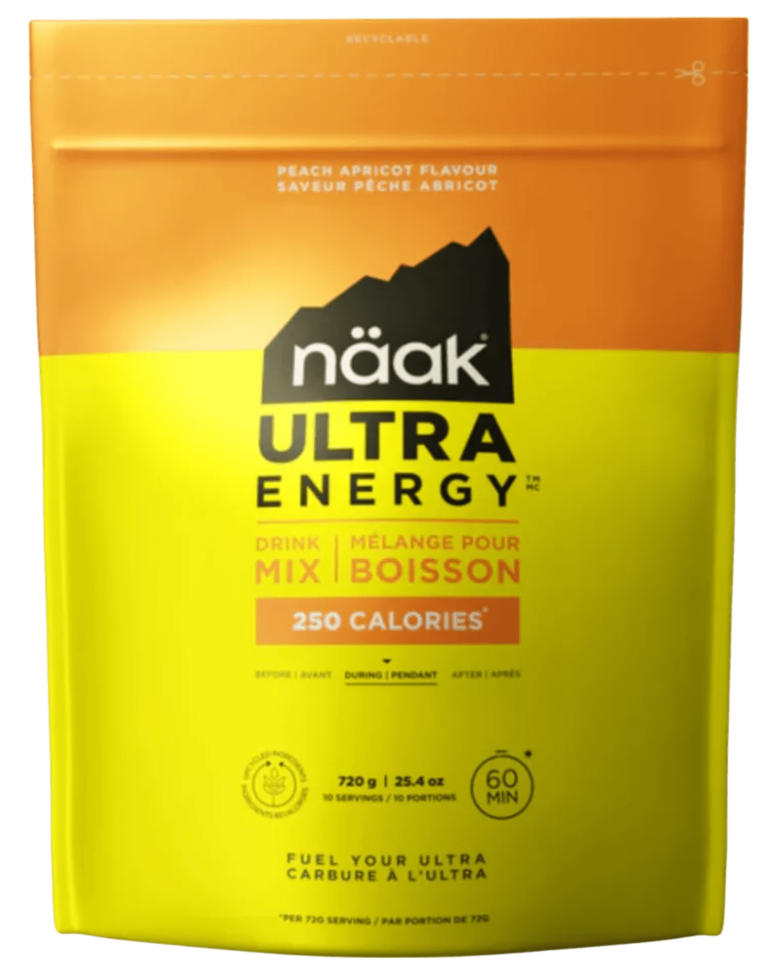 Power a energy drinky Näak Peach Apricot - Ultra Energy ™ Drink Mix | (720 g /10  serving)