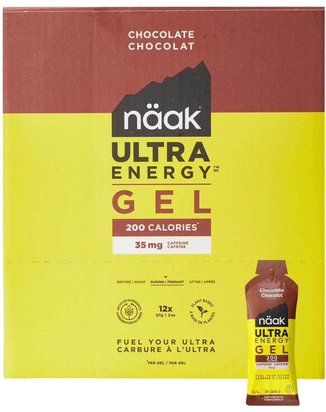 Energetické gely Näak Chocolate - Ultra Energy™ Gels (57 g x 12) Box
