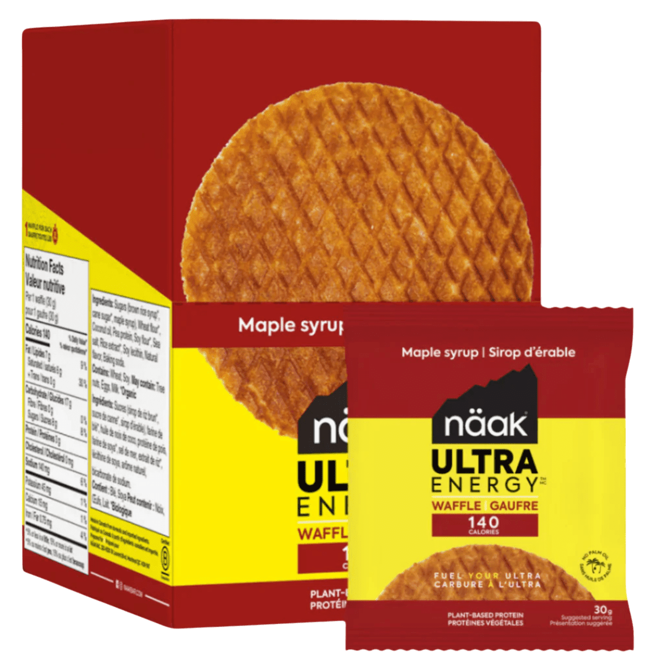 Proteinové palačinky Näak Maple Syrup - Ultra Energy™ Waffles (12 x 30g) - BOX