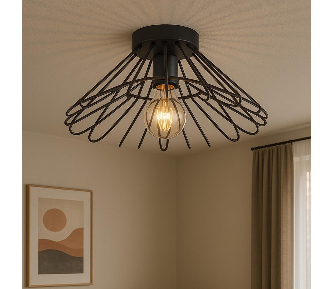 ONLI ONLI - Stropní svítidlo DUCCIO 1xE27/22W/230V pr. 60 cm černá