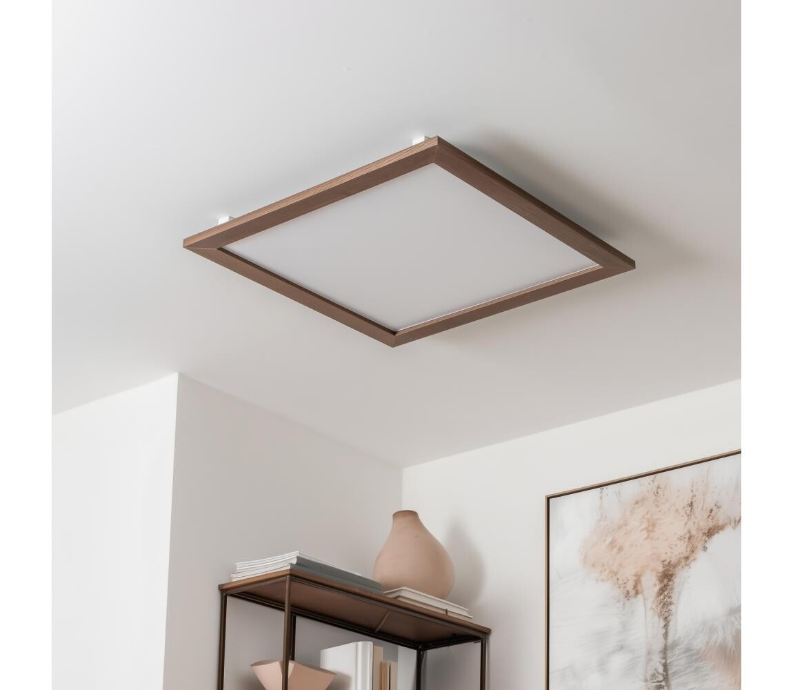 Eglo Eglo - LED Přisazený panel SALOBRENA-RW WOOD LED/34W/230V 2700/4000K tm. hnědá