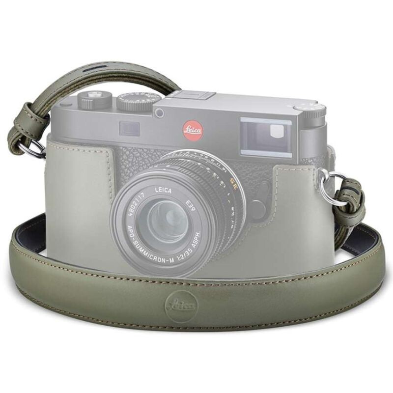 LEICA Carrying Strap leather olive green 24037