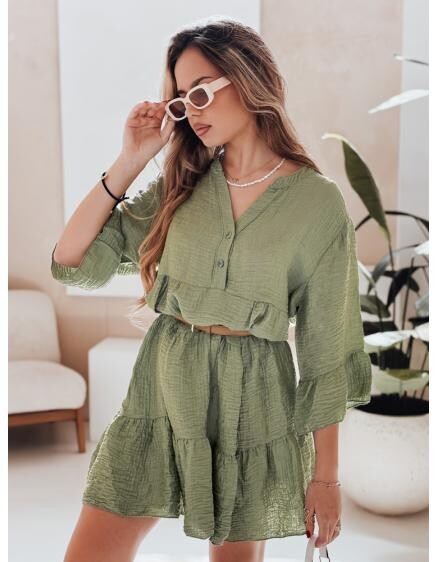 Letní mušelínové šaty LYVONNE tmavě zelené