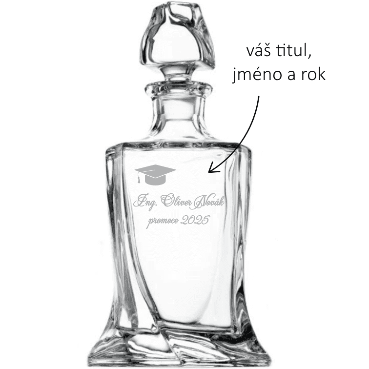 Dekorant Bohemia Crystal křišťálová karafa na whisky k promoci Quadro