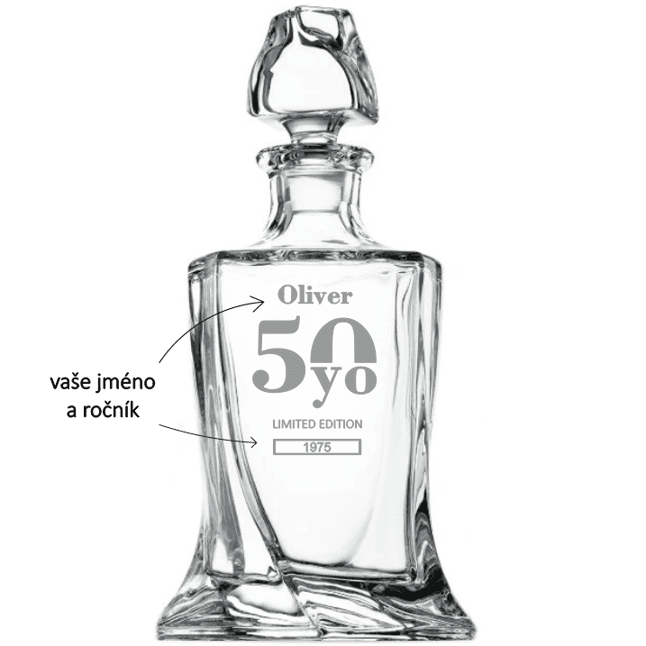 Dekorant Bohemia Crystal křišťálová karafa na whisky pro muže k 50 LIMITED EDITION